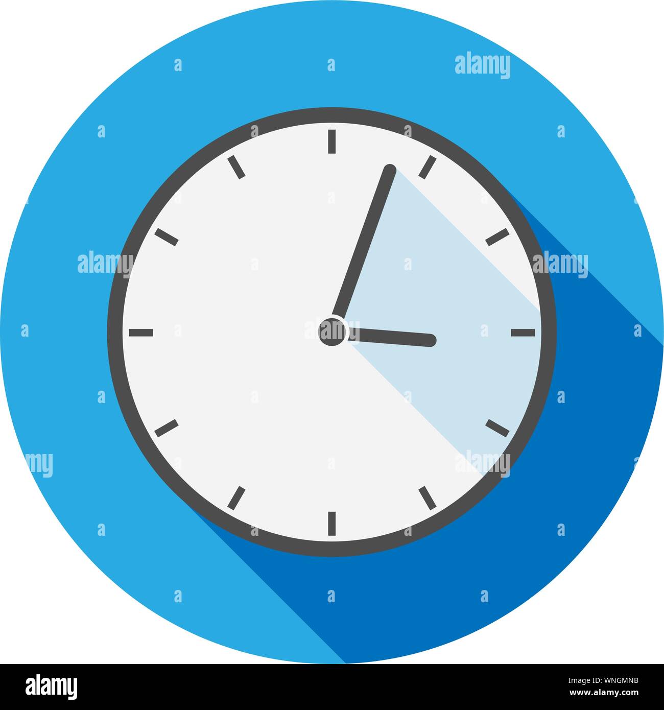 Semplice piatto orologio circolare Icona o simbolo illustrazione vettoriale Illustrazione Vettoriale