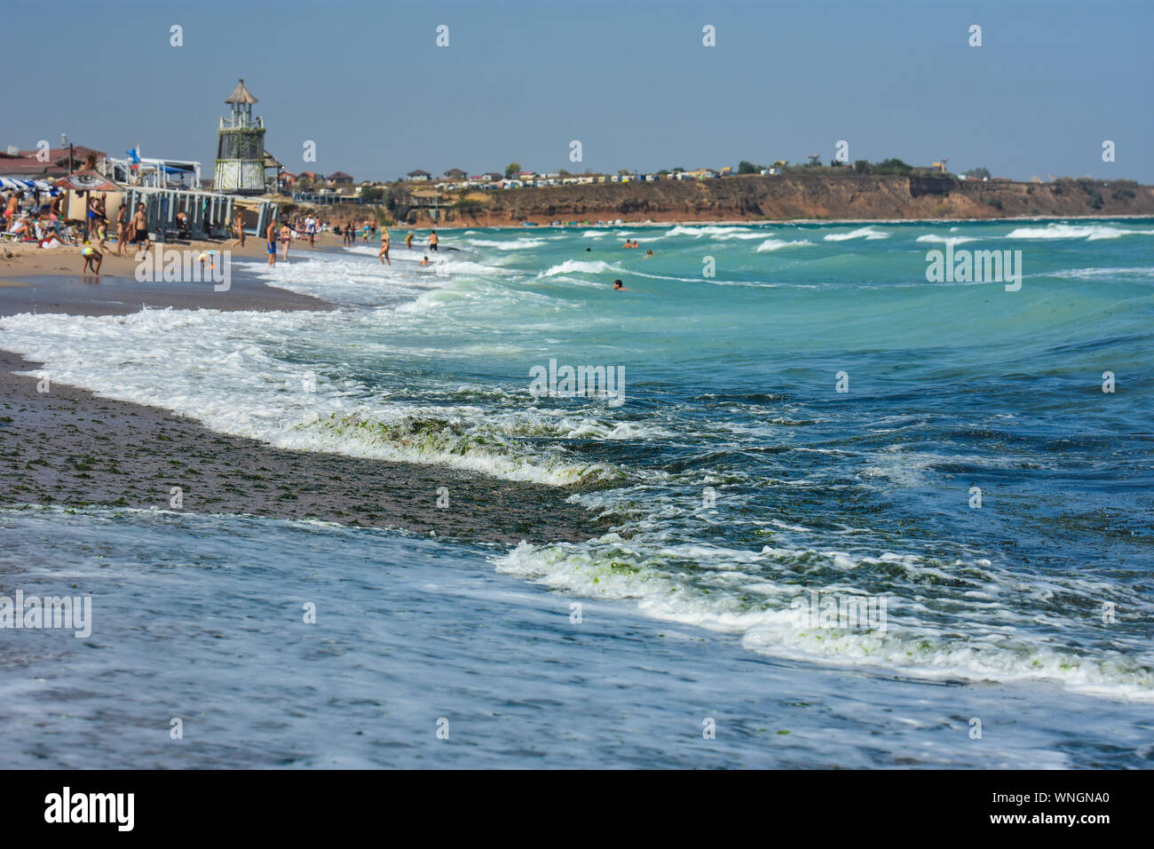 Il litorale del Mar Nero a Vama Veche spiaggia , Romania Foto Stock