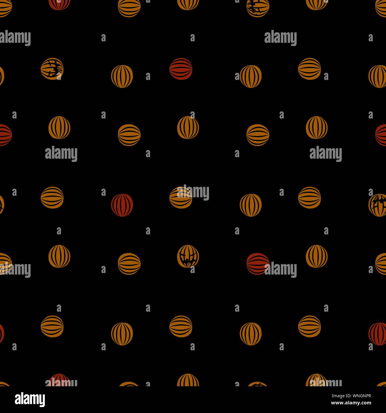 Vettore di seamless pattern con zucche di Halloween Illustrazione Vettoriale