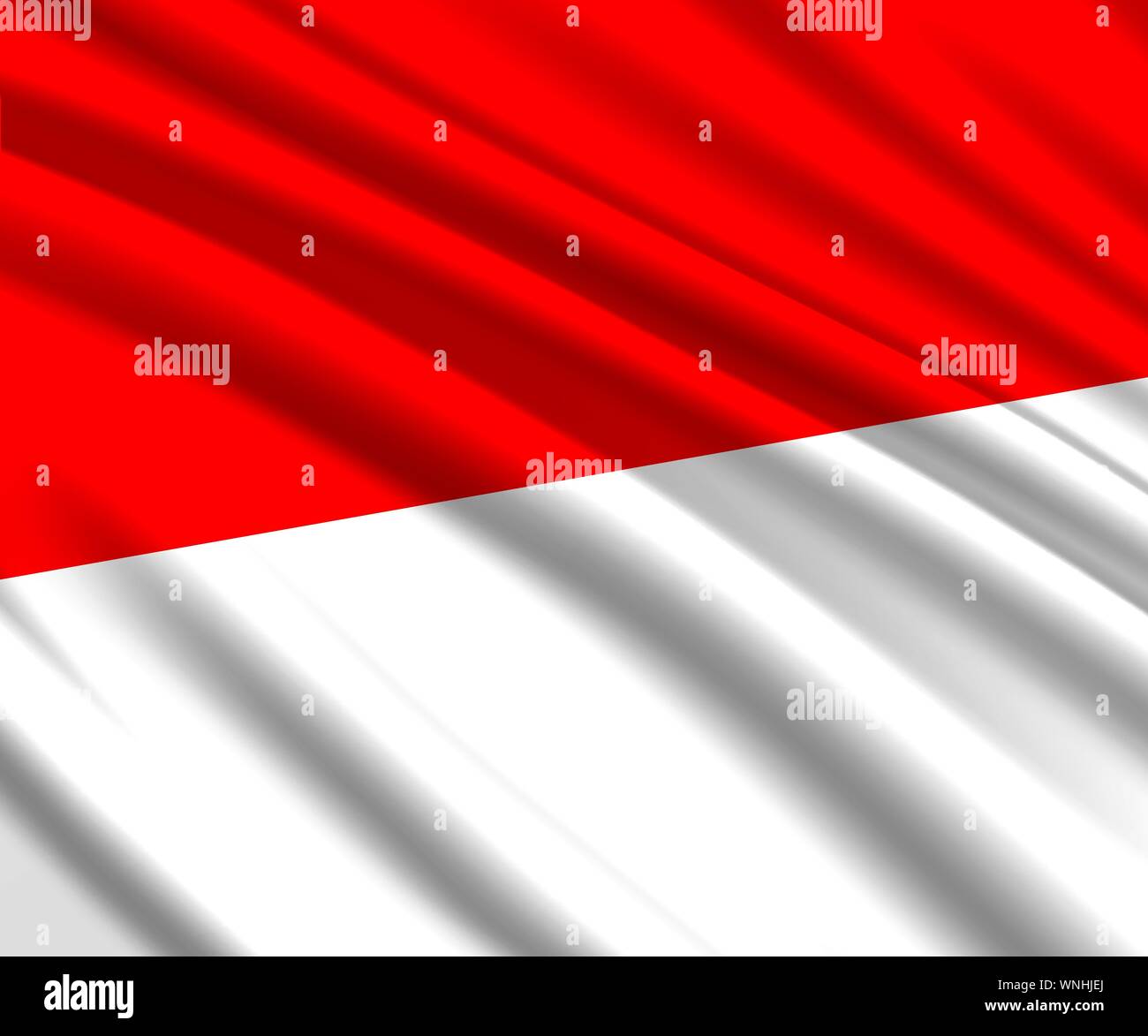 Sfondo con 3d sventola bandiera di Indonesia Illustrazione Vettoriale