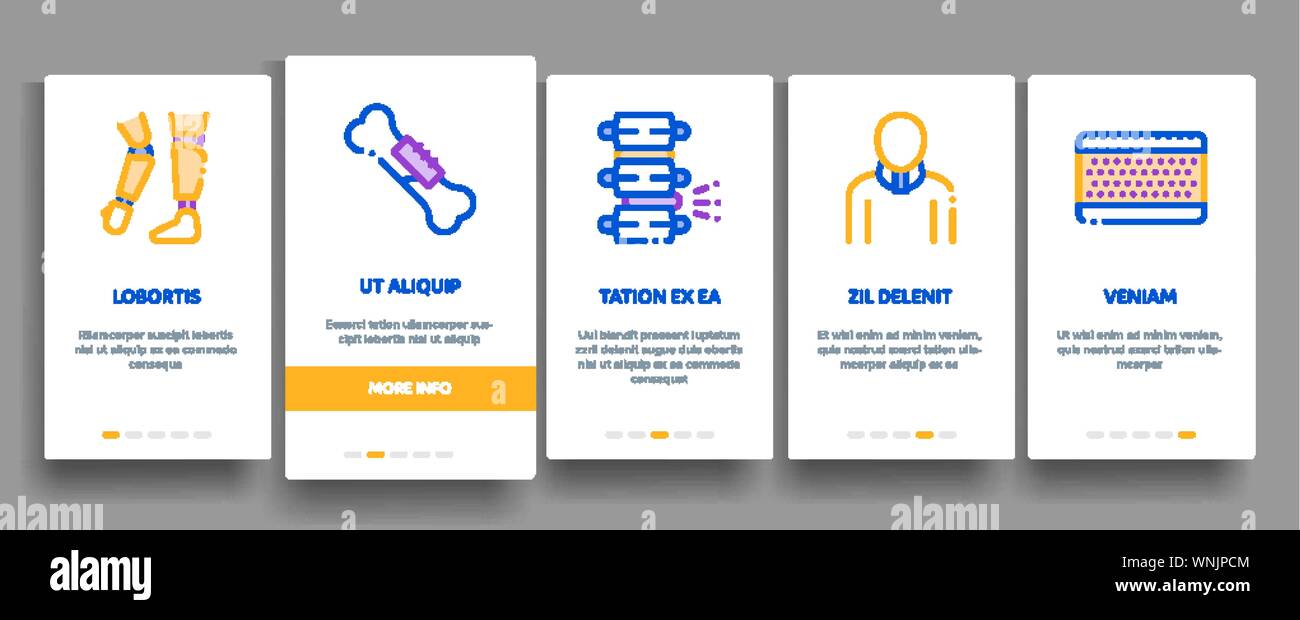 Elementi ortopedici di onboarding vettore Illustrazione Vettoriale