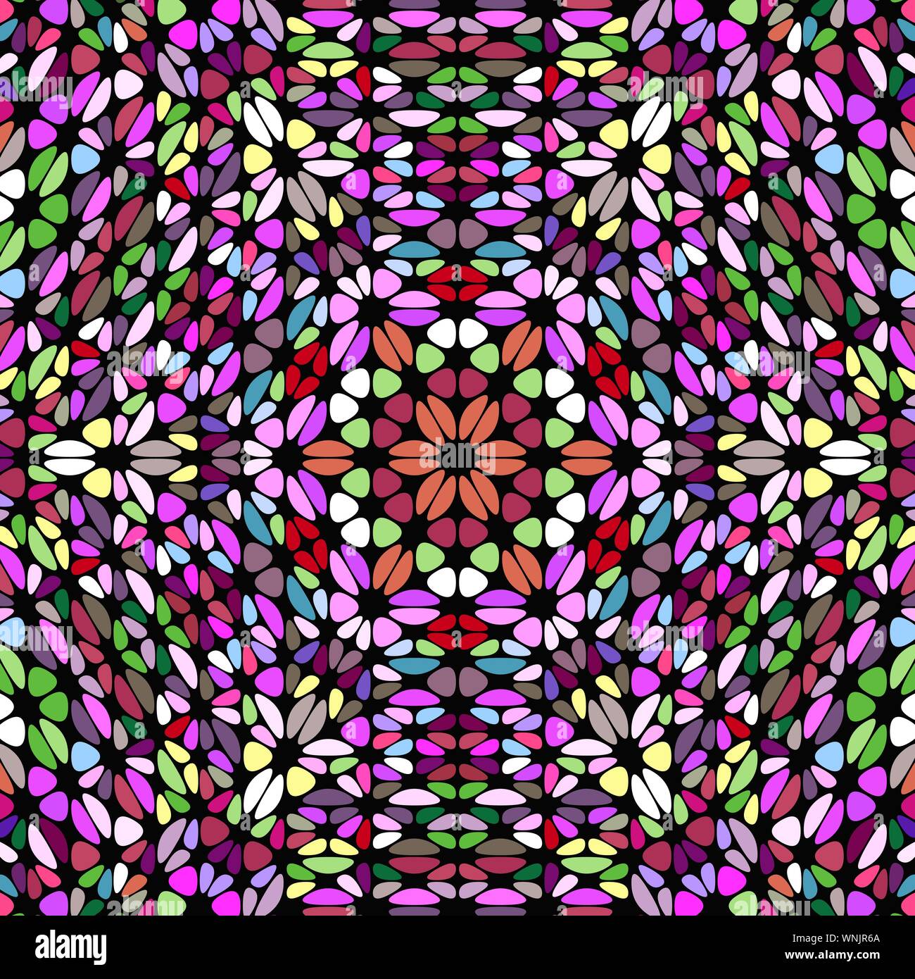 Pietra astratta sfondo mosaico - psichedelico floreale disegno vettoriale da forme colorate Illustrazione Vettoriale