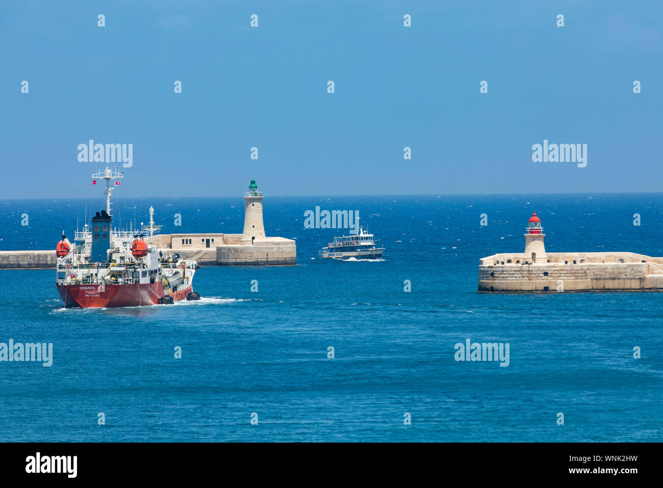 La porta di uscita del Grand Harbour, Valletta, Malta, Foto Stock