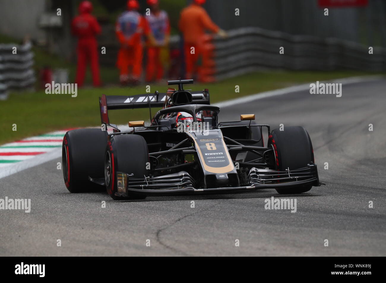 Monza, Italia. 05 apr, 2019. #08 Romain Grosjean, Haas Team di F1. GP Italia Monza 5-8 settembre 2019 Credit: Indipendente Agenzia fotografica/Alamy Live News Foto Stock