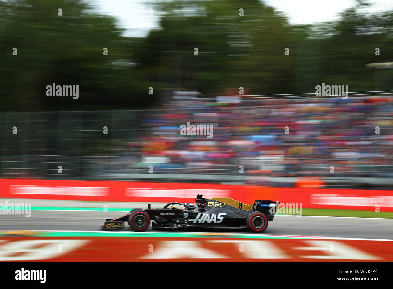 Monza, Italia. 05 apr, 2019. #08 Romain Grosjean, Haas Team di F1. GP Italia Monza 5-8 settembre 2019 Credit: Indipendente Agenzia fotografica/Alamy Live News Foto Stock