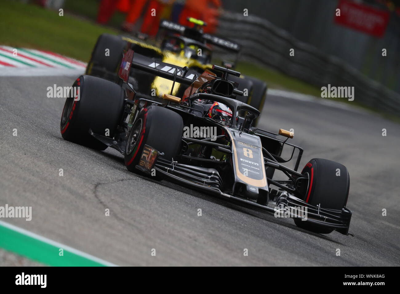 Monza, Italia. 05 apr, 2019. #08 Romain Grosjean, Haas Team di F1. GP Italia Monza 5-8 settembre 2019 Credit: Indipendente Agenzia fotografica/Alamy Live News Foto Stock