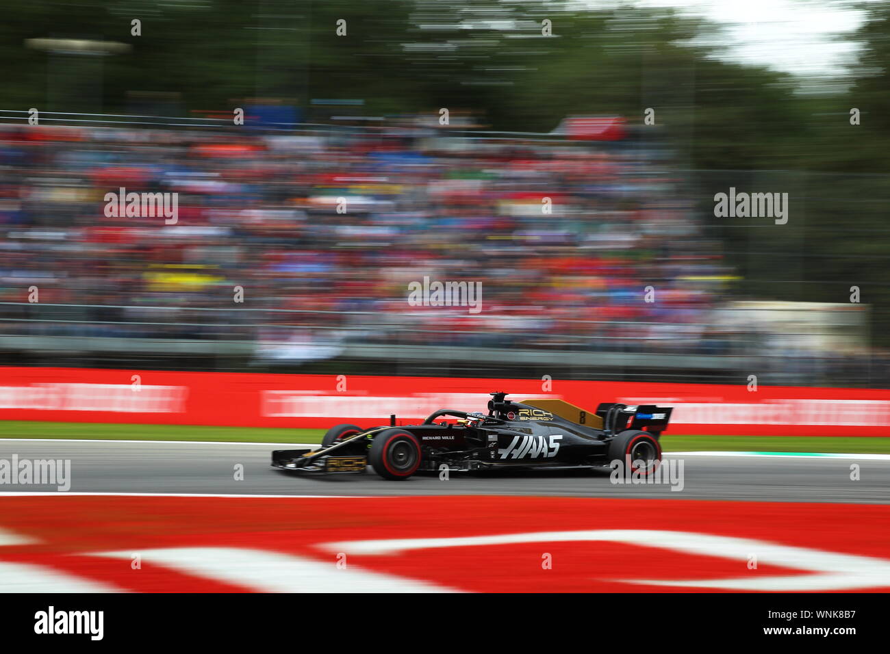 Monza, Italia. 05 apr, 2019. #08 Romain Grosjean, Haas Team di F1. GP Italia Monza 5-8 settembre 2019 Credit: Indipendente Agenzia fotografica/Alamy Live News Foto Stock
