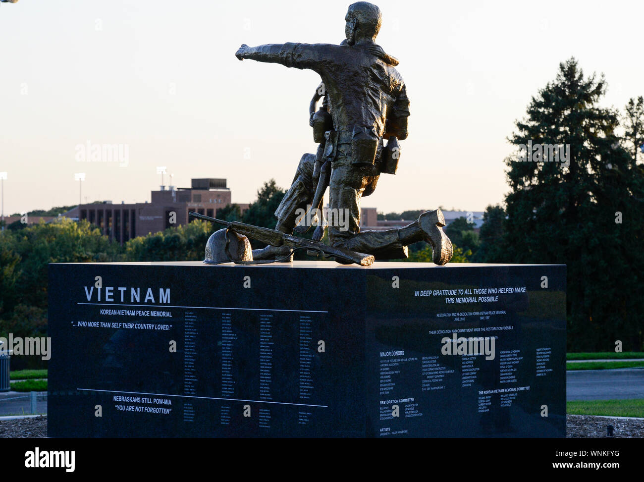 Stati Uniti d'America, Nebraska, Omaha, Vietnam e Corea Memoriale di guerra Foto Stock
