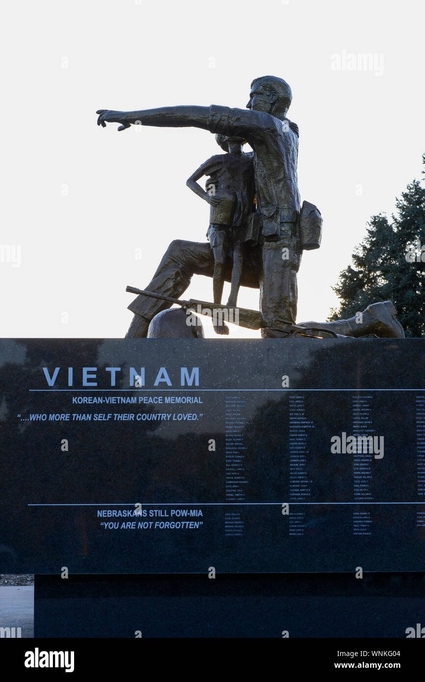 Stati Uniti d'America, Nebraska, Omaha, Vietnam e Corea Memoriale di guerra Foto Stock