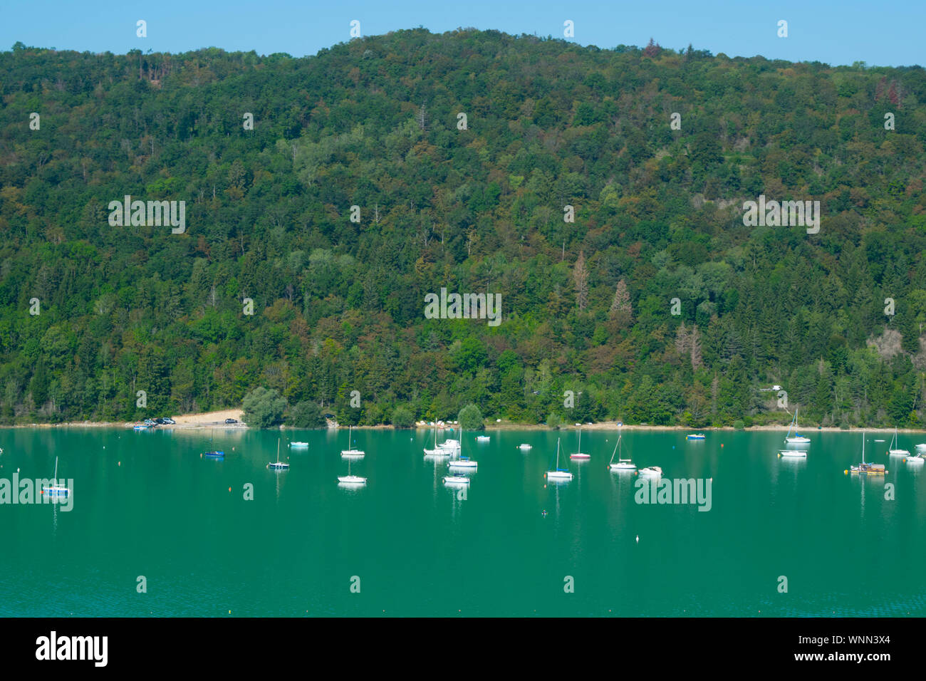 Incredibile lac de Vouglans in Franche Comté regione in Francia Foto Stock