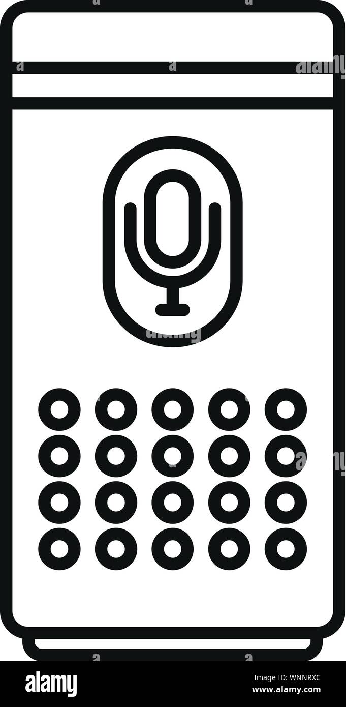 Smart controllo altoparlante Icona. Outline smart controllo altoparlante Icona vettoriali per il web design isolato su sfondo bianco Illustrazione Vettoriale