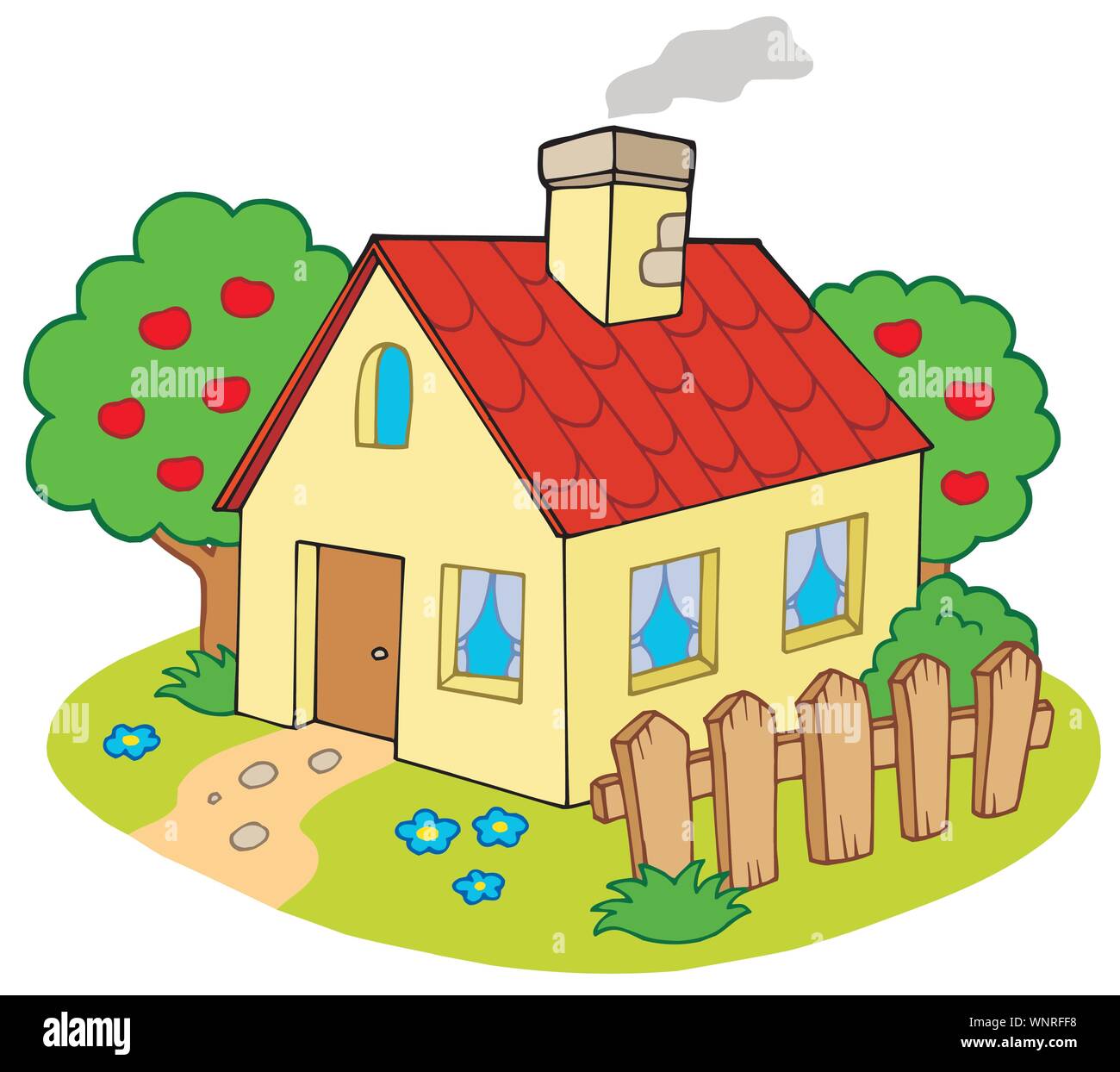 Casa con giardino Illustrazione Vettoriale