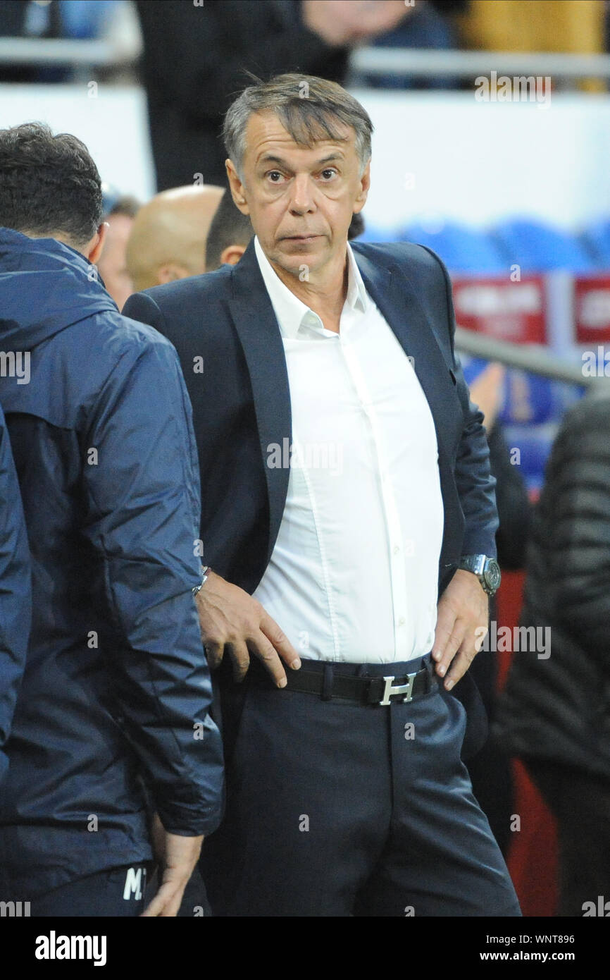 CARDIFF, Galles. 6 SETTEMBRE Azerbaigian manager Nikola Jurcevic durante UEFA EURO 2020 Gruppo E partita di qualificazione tra Galles e Azerbaigian al Cardiff City Stadium di Cardiff venerdì 6 settembre 2019. (Credit: Jeff Thomas | MI News) Credito: MI News & Sport /Alamy Live News Foto Stock