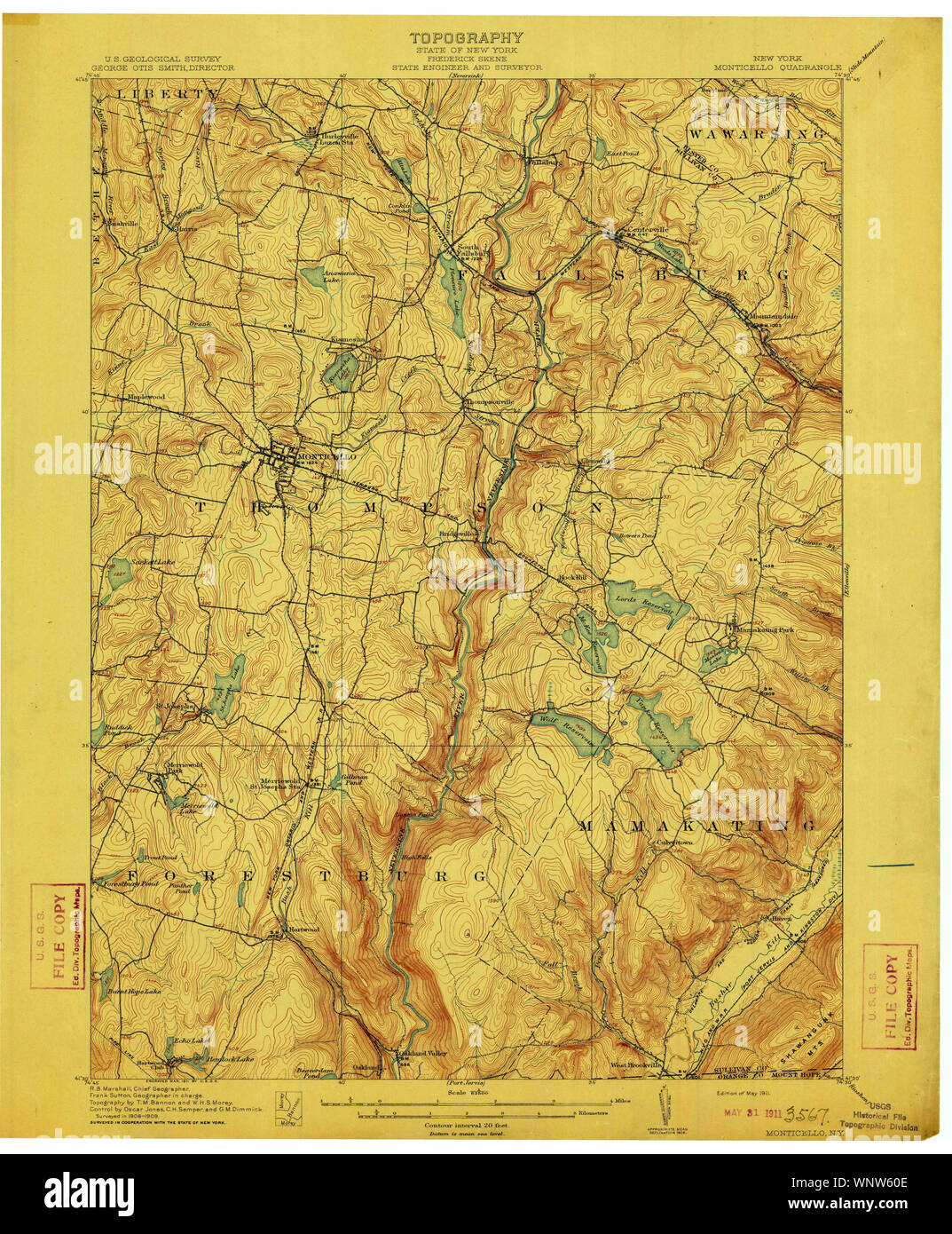 Mappa di monticello new york immagini e fotografie stock ad alta