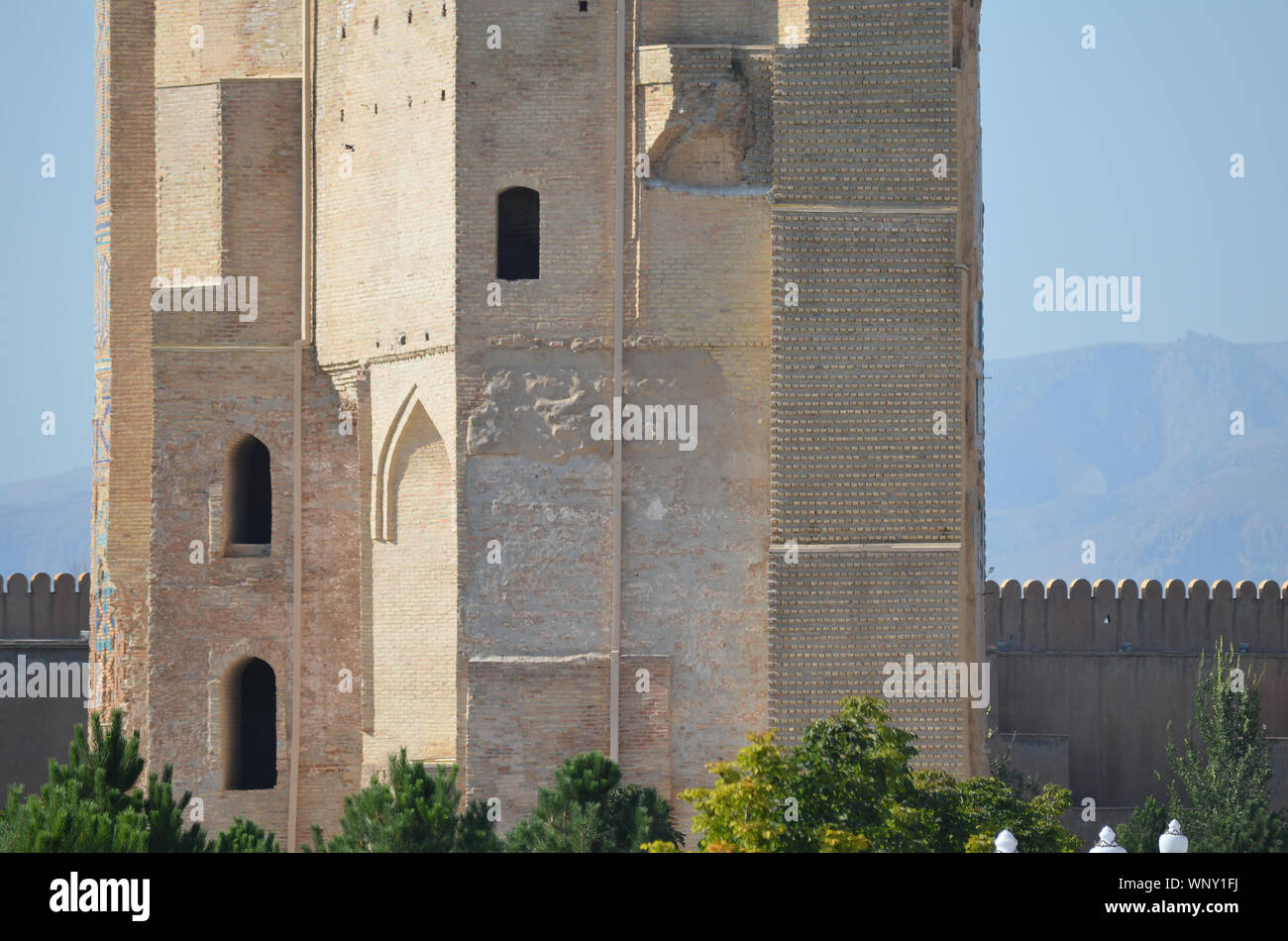 Gateway non ripristinati resti dell antica Tamerlanes Ak-Saray palace a Shakhrisabz, Uzbekistan meridionale Foto Stock