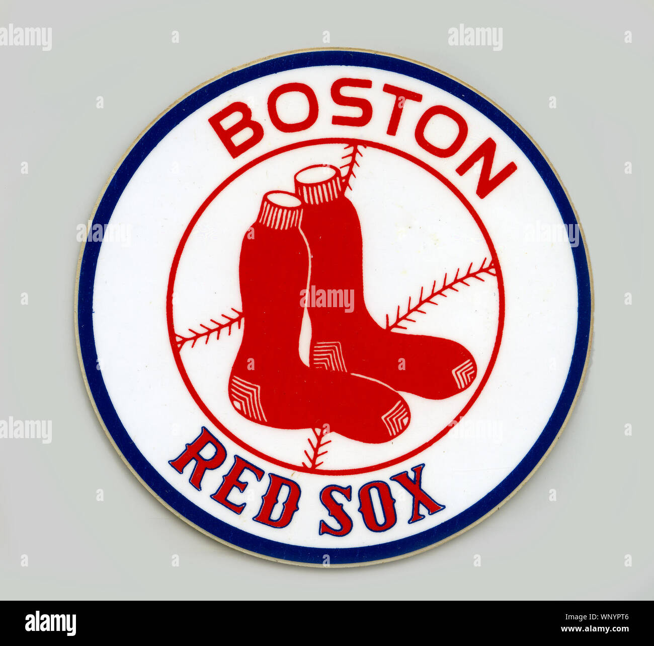 Vintage Major League Boston Red Sox logo squadra la decalcomania circa degli anni cinquanta e sessanta. Foto Stock