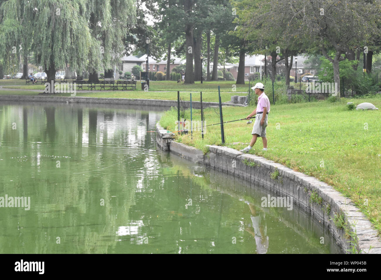 La pesca di Bowne Park Foto Stock