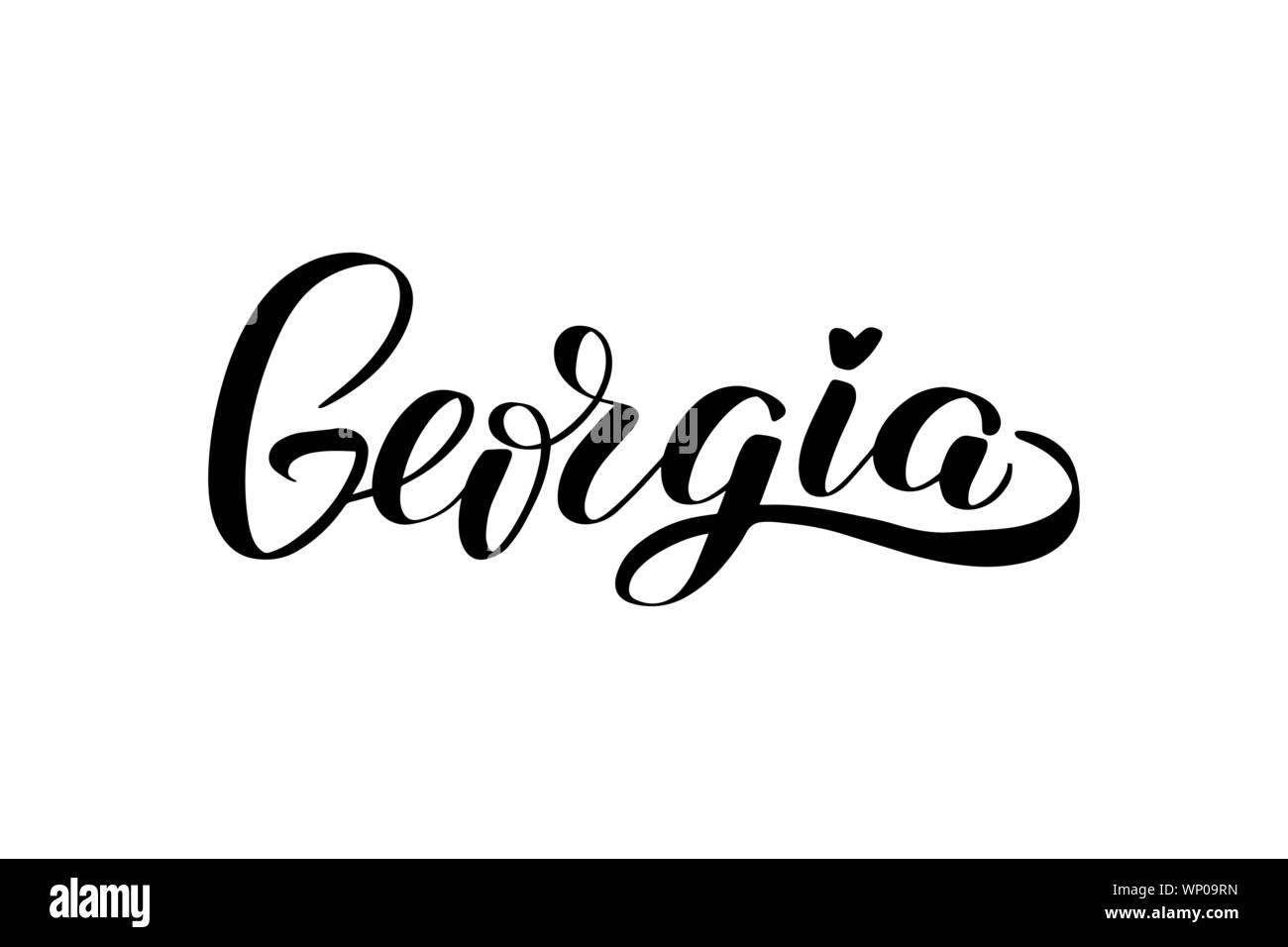 Lettering spazzola Georgia Illustrazione Vettoriale