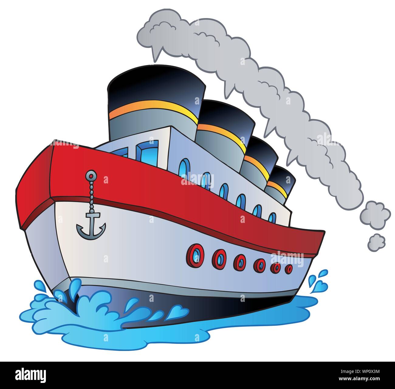 Big cartoon piroscafo Illustrazione Vettoriale