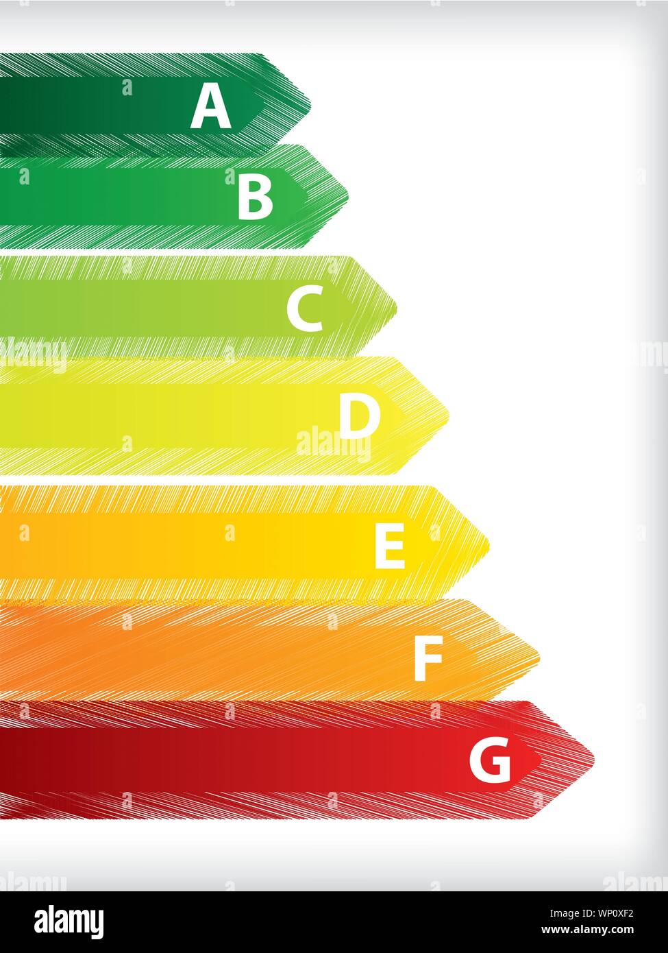 Efficienza energetica le etichette di classificazione Illustrazione Vettoriale