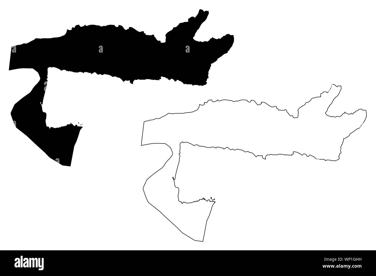 Samana (Repubblica Dominicana, Hispaniola, Province della Repubblica Dominicana) mappa illustrazione vettoriale, scribble schizzo Samaná mappa Illustrazione Vettoriale