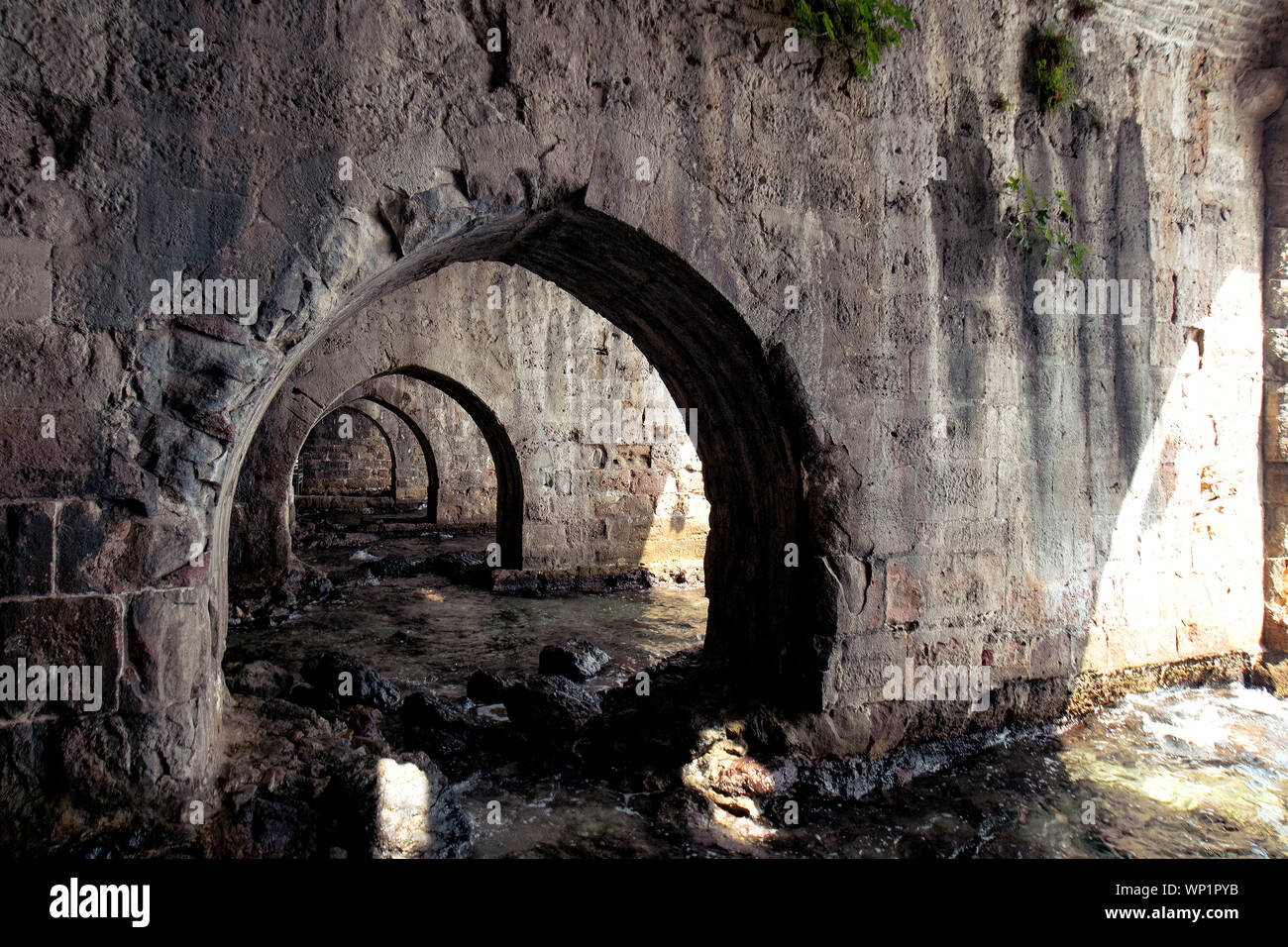 Il cantiere navale affascinante di Alanya, Turchia costruito nel 1227 Foto Stock