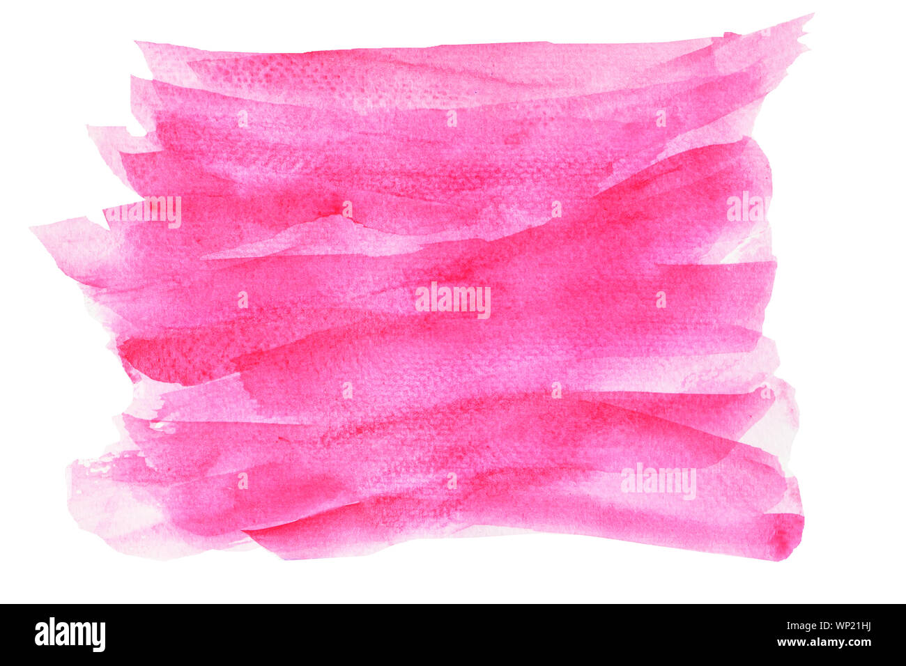 Macchie di colore rosso del flusso sulla superficie bianca , illustrazione astratta e sfondo luminoso da acquerello disegnare a mano su un foglio di carta Foto Stock