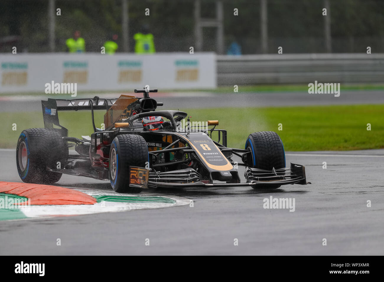 #08 Romain Grosjean, HAAS team di F1. GP Italia MONZA 5-8 settembre 2019 durante il Grand Prix di Heineken Italia 2019 - venerdì - Libere 1 e 2 , M Foto Stock
