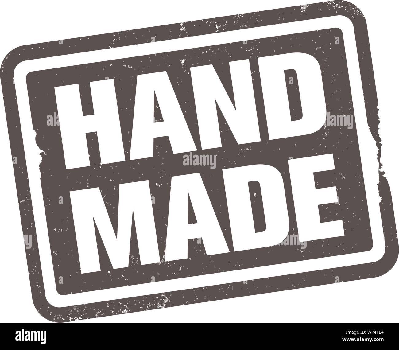 Grungy fatti a mano il timbro di gomma icona stampa o simbolo illustrazione vettoriale Illustrazione Vettoriale