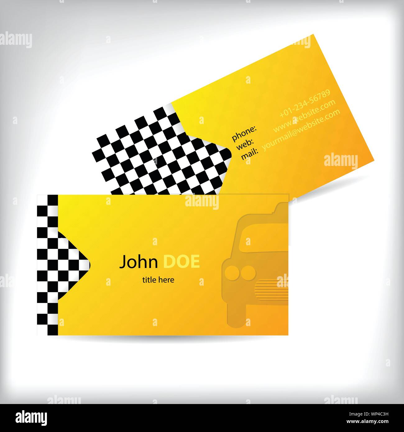 Due lati taxi business card design Illustrazione Vettoriale Due lati taxi business card design Illustrazione Vettoriale