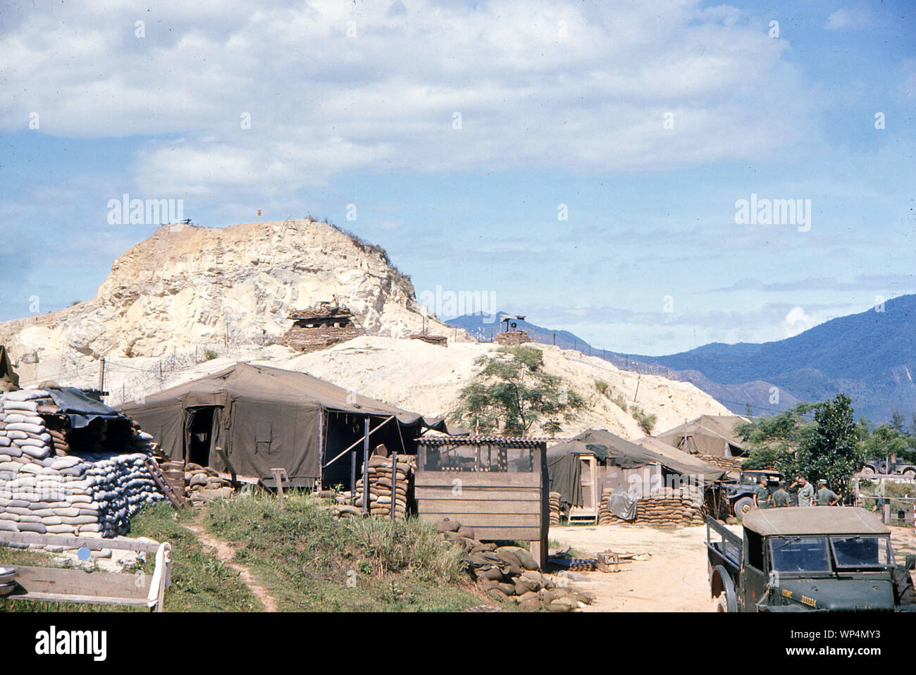 Vietnam-Krieg / Guerra del Vietnam - USMC Corpo della Marina degli Stati Uniti primo battaglione Whiskey batteria Da Nang Foto Stock