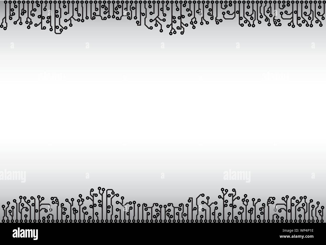 Abstract background - Elettronica di elementi in bianco e nero Illustrazione Vettoriale