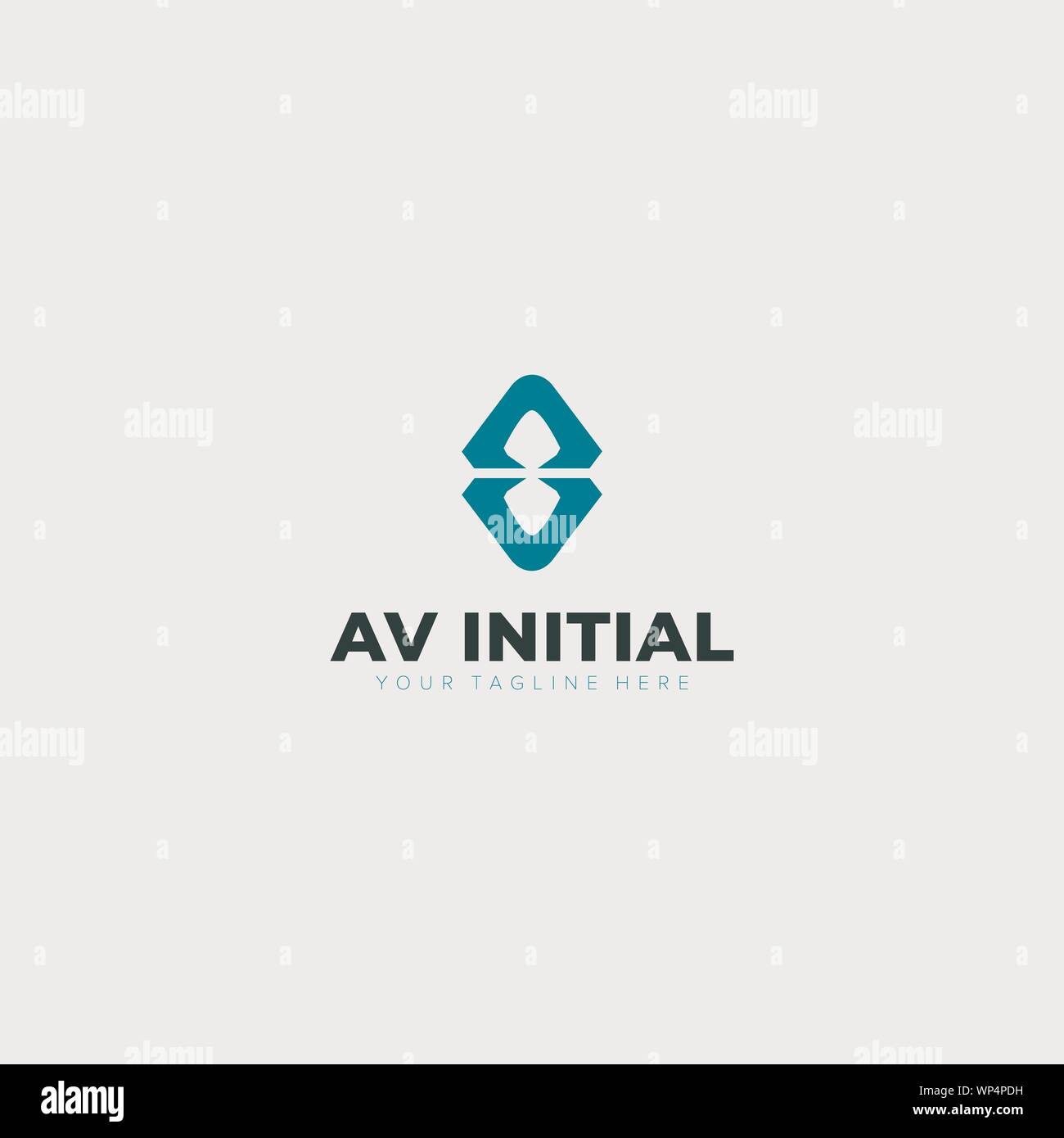 La riflessione iniziale di AV disegni logo logo monogramma Illustrazione Vettoriale