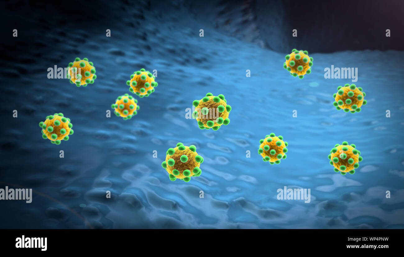Sistema immunitario umano l'attacco di virus Foto Stock