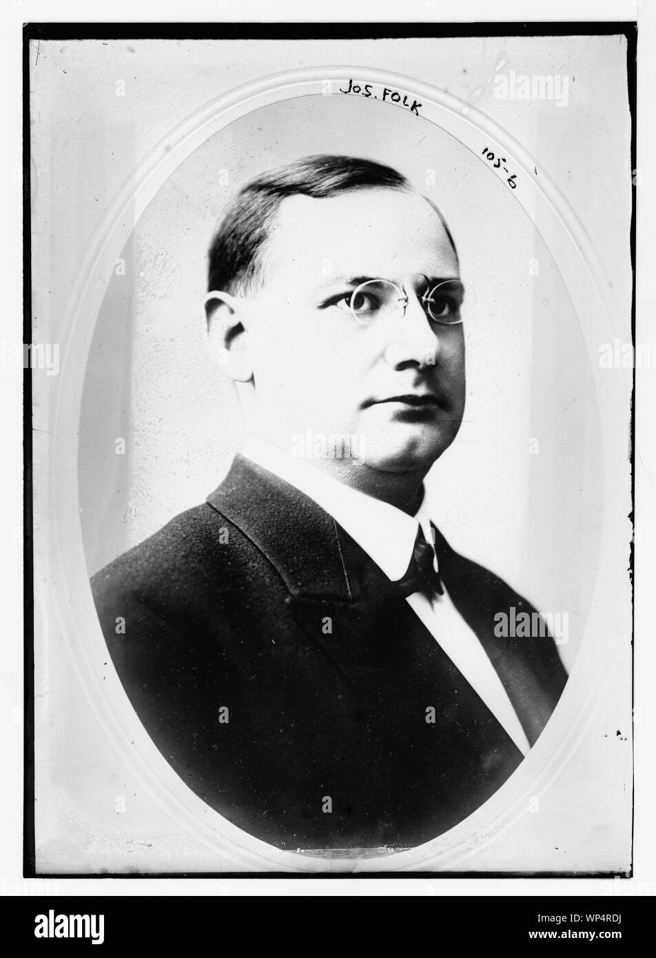 Jos. Folk, tre quarti di busto, cameo ritratto Foto Stock