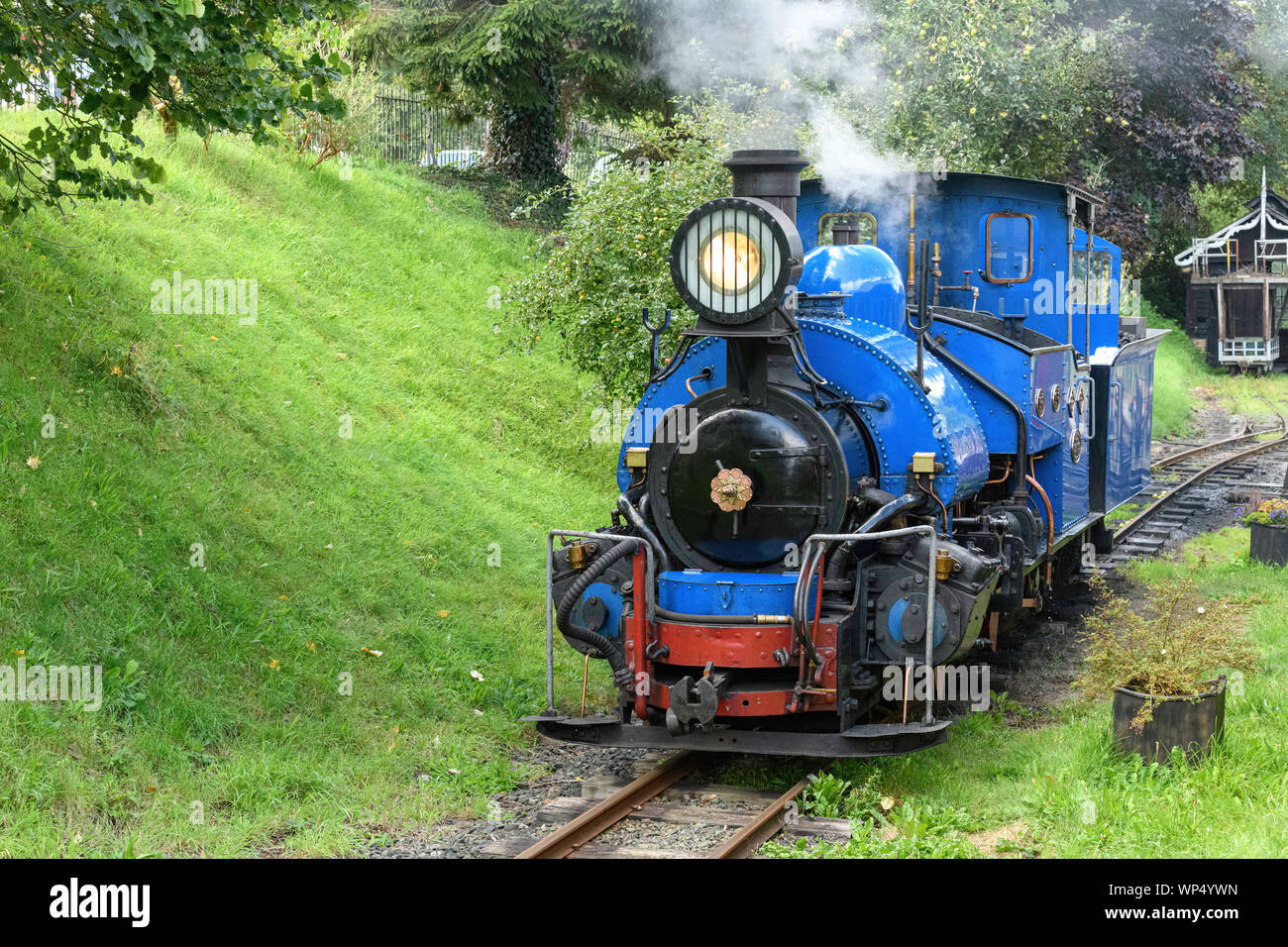 Locomotiva a vapore n. 19 (originariamente dal Darjeeling Himalayan Railway in India ) a Launceston Steam Railway Launceston Cornwall Regno Unito Foto Stock