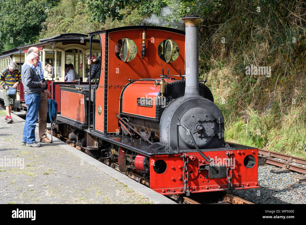 Locomotiva a vapore "Covercoat' a Launceston Steam Railway Launceston Cornwall Regno Unito Foto Stock