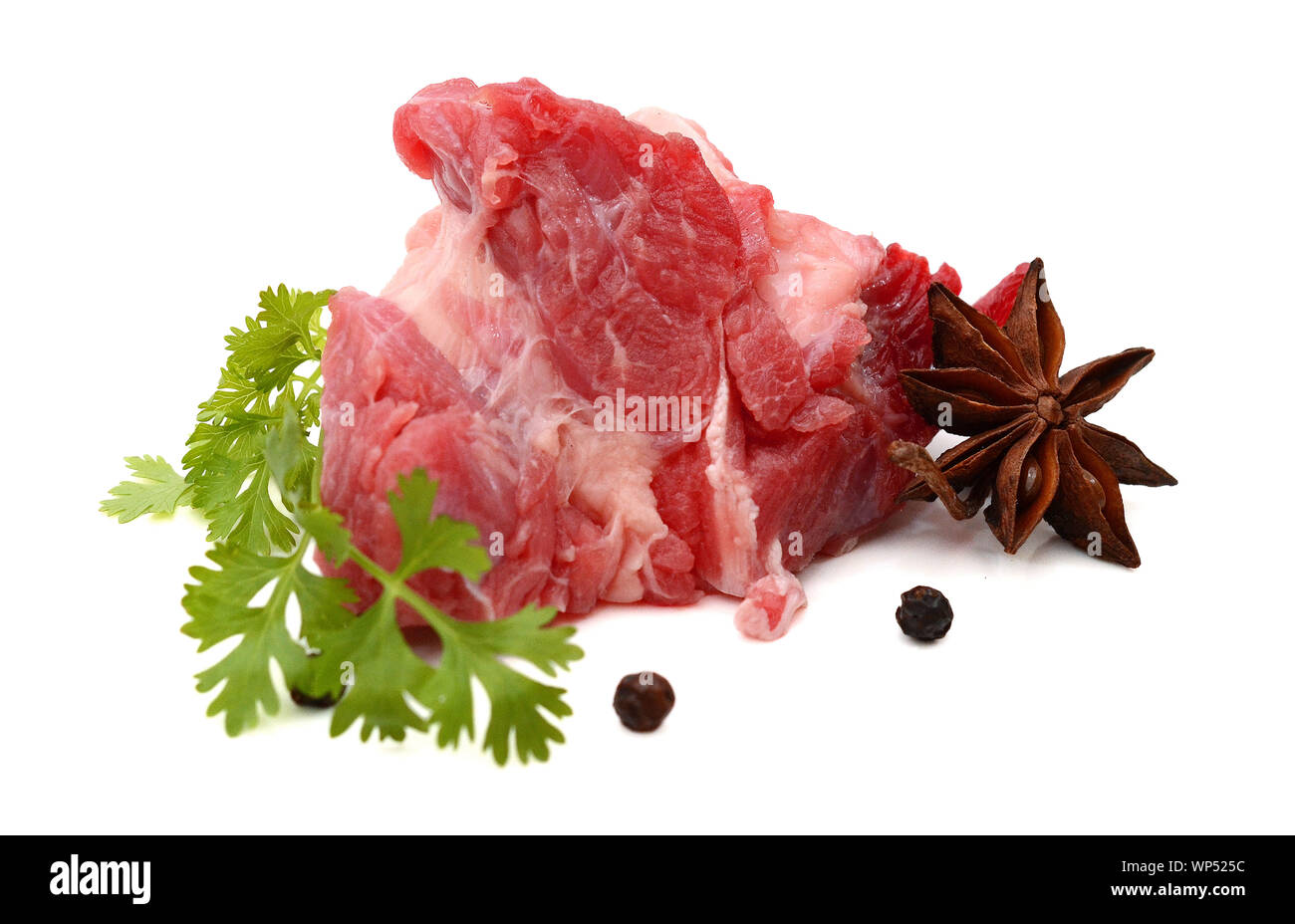 Entrecote steak davanti a uno sfondo bianco Foto Stock