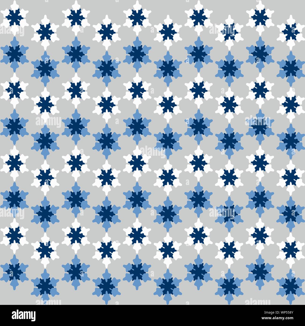 Modello Senza Giunture Di Fiocco Di Neve Blu Bianco Grigio