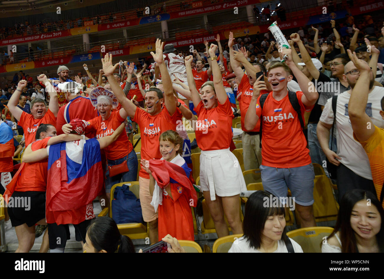 Ventole di russo. Pallacanestro FIBA World Cup Cina 2019. Primo Round Foto Stock
