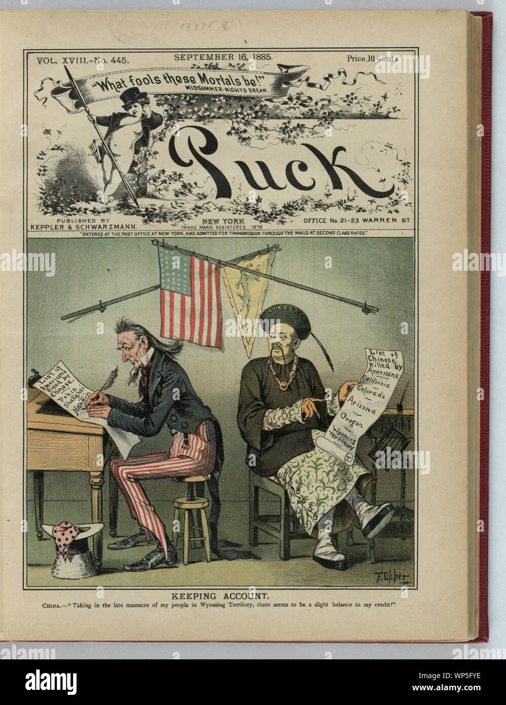 Tenendo conto / F. Opper. Foto Stock