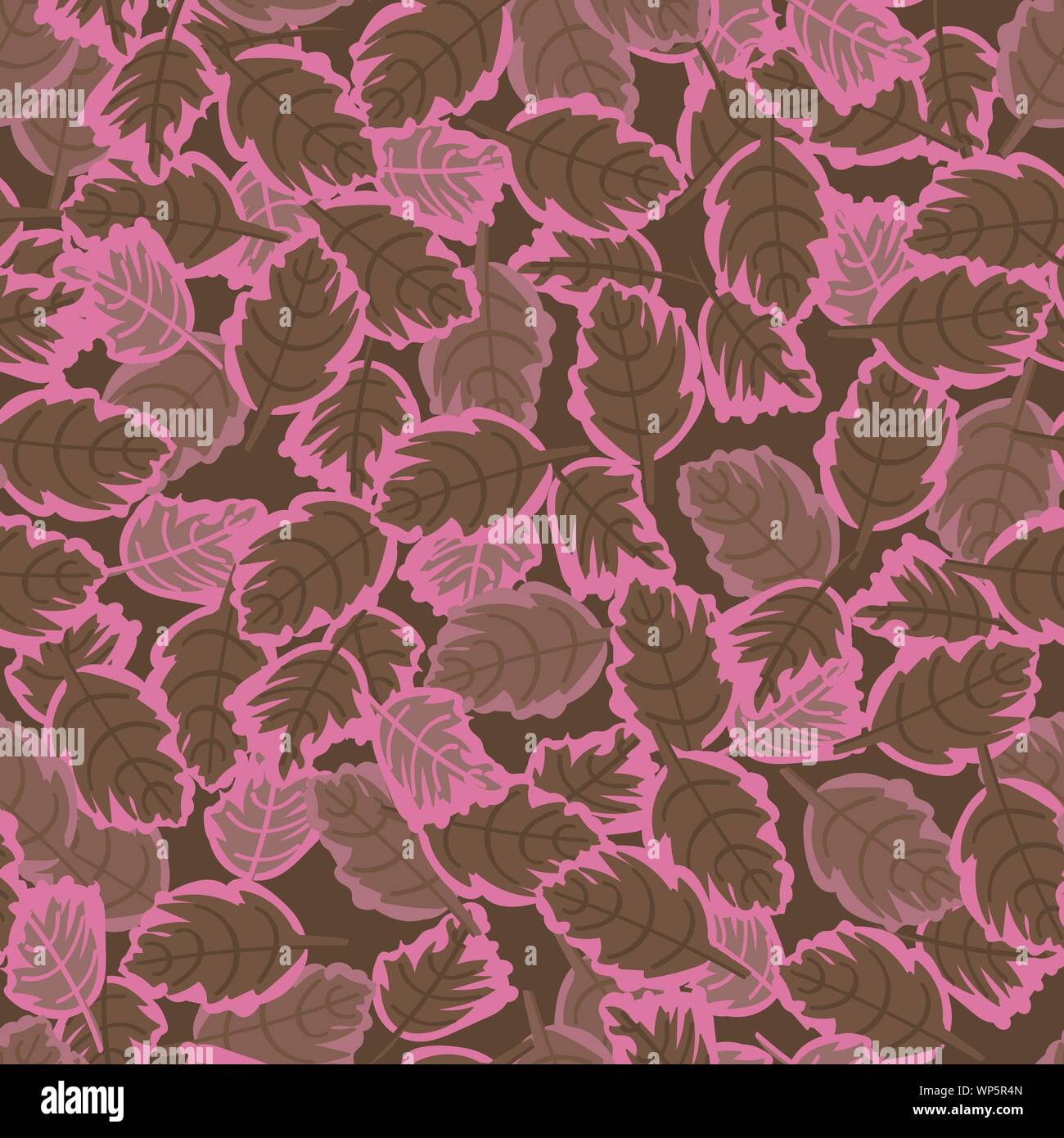 Vettore di seamless pattern con foglie di rosa tricolore di unione faggio Illustrazione Vettoriale