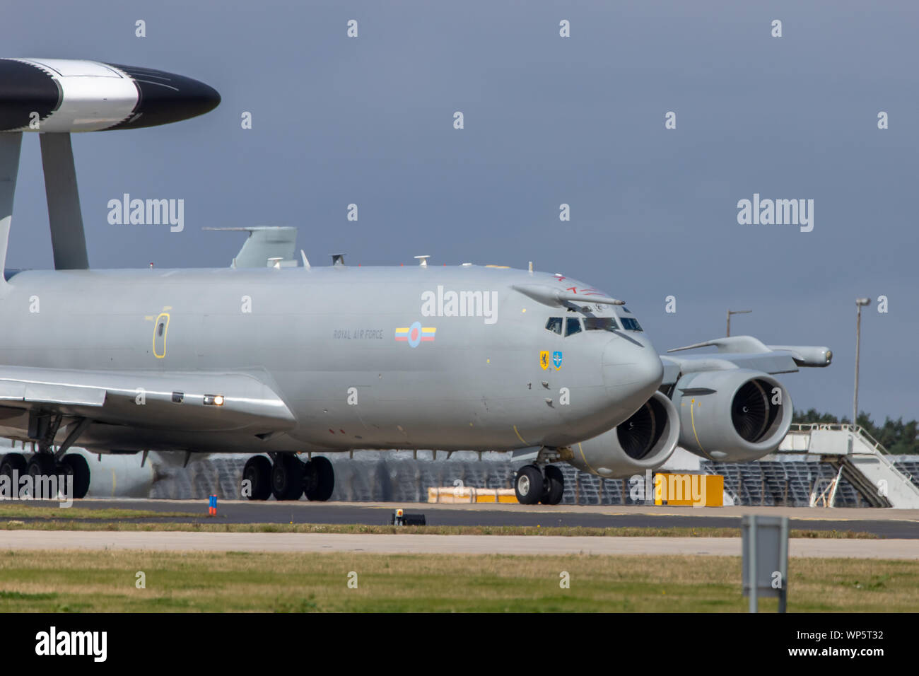 Boeing E3 Sentry visto a RAF Waddington il 4 settembre 2019. Foto Stock