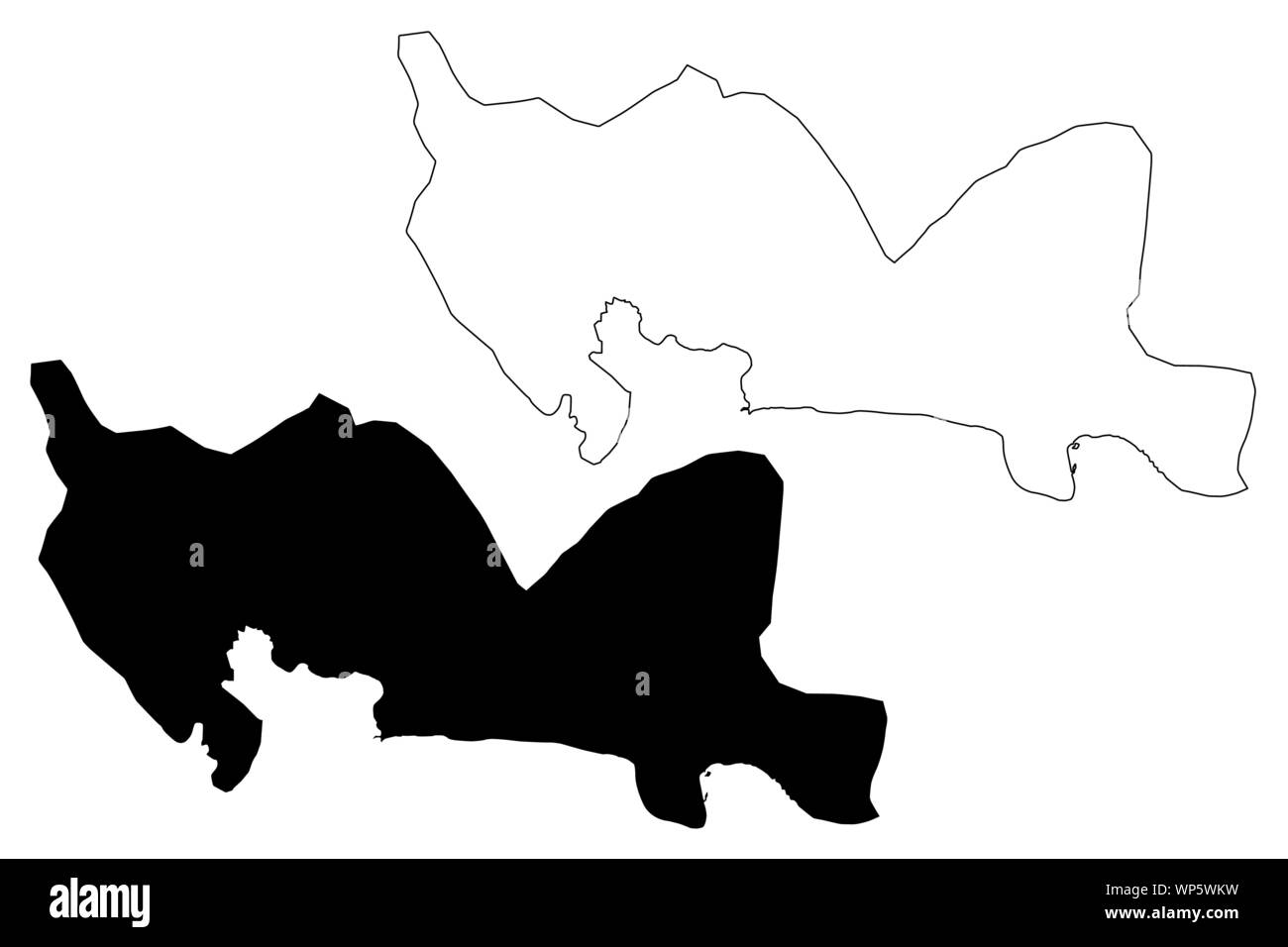 Santo Domingo provincia (Repubblica Dominicana, Hispaniola, Province della Repubblica Dominicana) mappa illustrazione vettoriale, scribble schizzo Santo Domingo ma Illustrazione Vettoriale