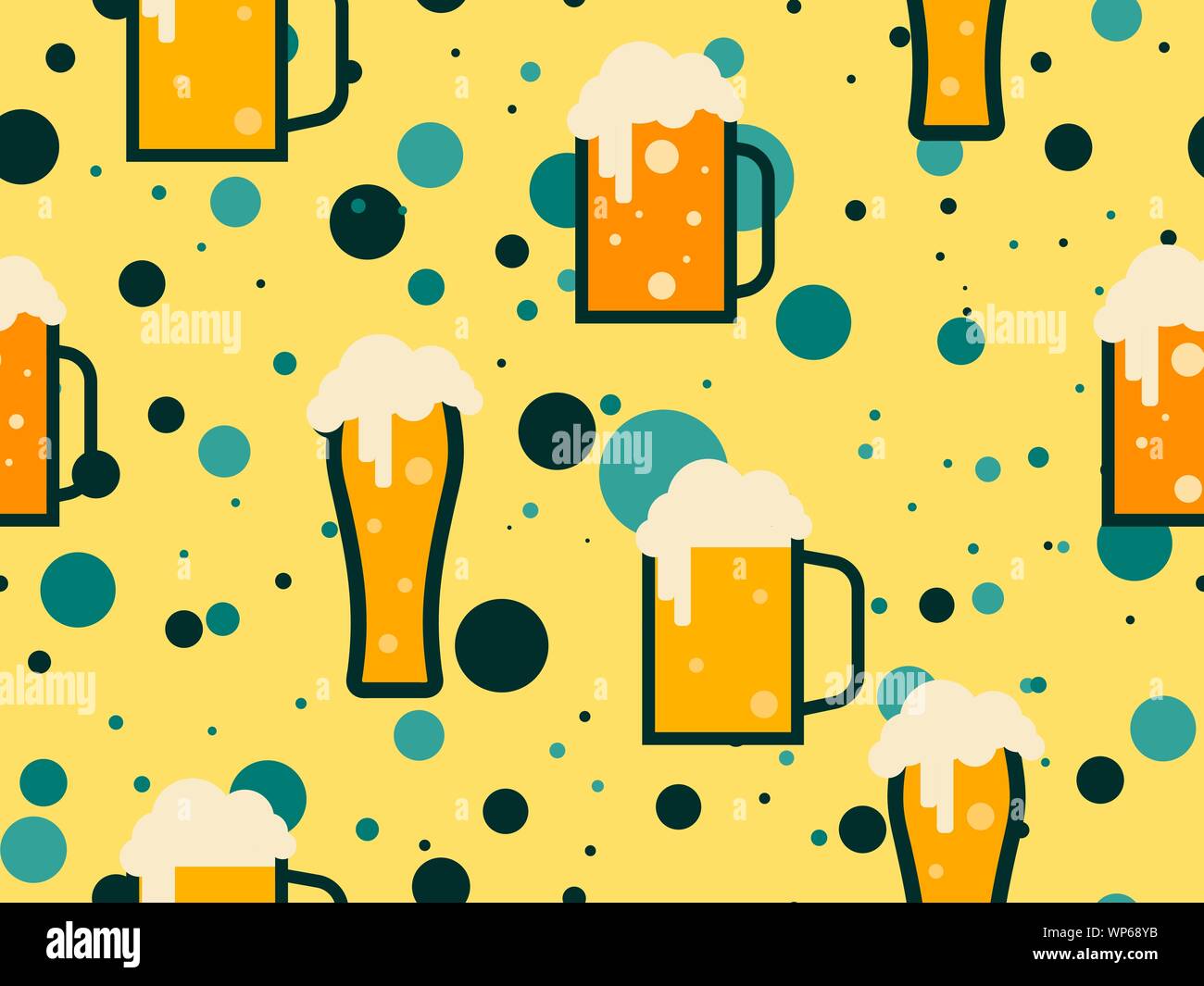 Bicchiere di birra seamless pattern per prodotti promozionali, la carta di avvolgimento e la stampa. Illustrazione Vettoriale Illustrazione Vettoriale
