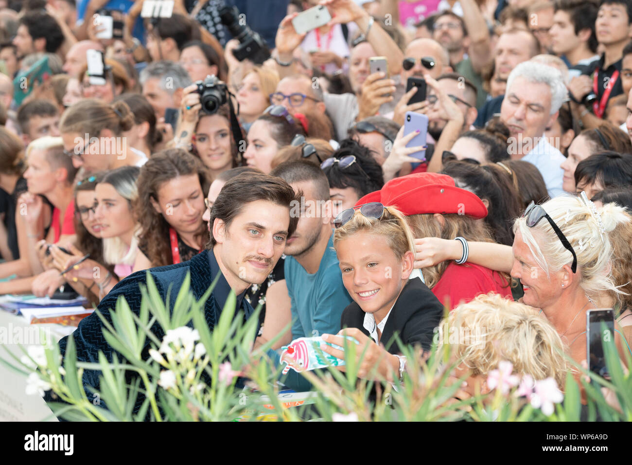 Venezia, Italia. 07Th Sep, 2019. Luca Marinelli assiste il tappeto rosso per la cerimonia di premiazione durante il 76° Festival del Cinema di Venezia al Palazzo del Cinema su Settembre 07, 2019 a Venezia, Italia. Credito: Roberto Ricciuti/risveglio/Alamy Live News Foto Stock