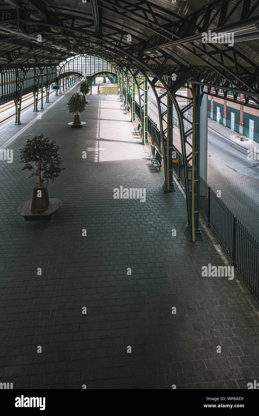 La piattaforma di Den Bosch stazione ferroviaria nei Paesi Bassi Foto Stock