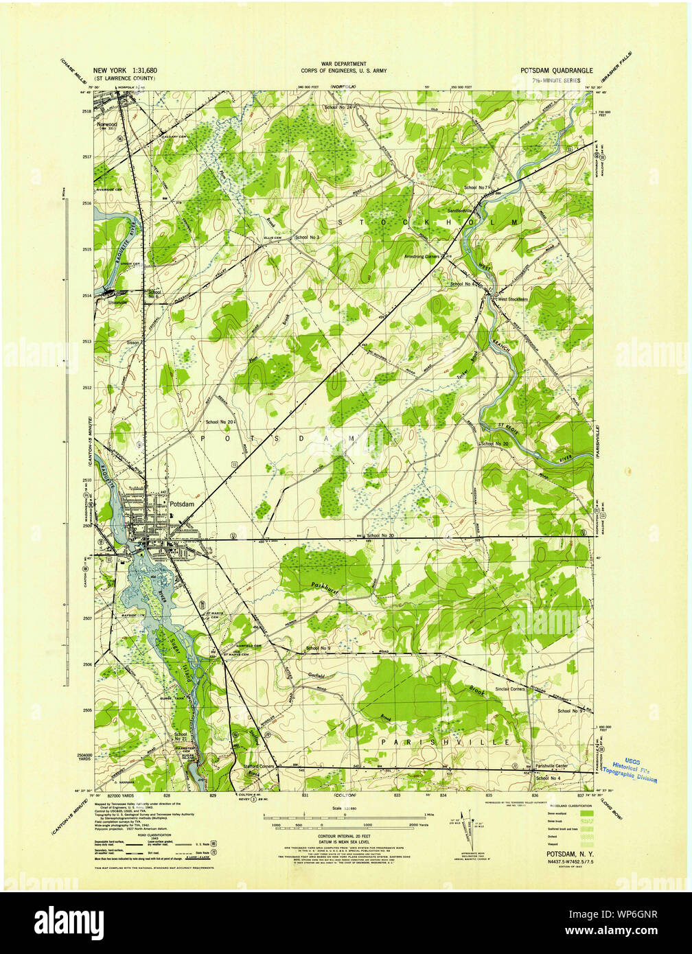 Mappa di potsdam new york immagini e fotografie stock ad alta