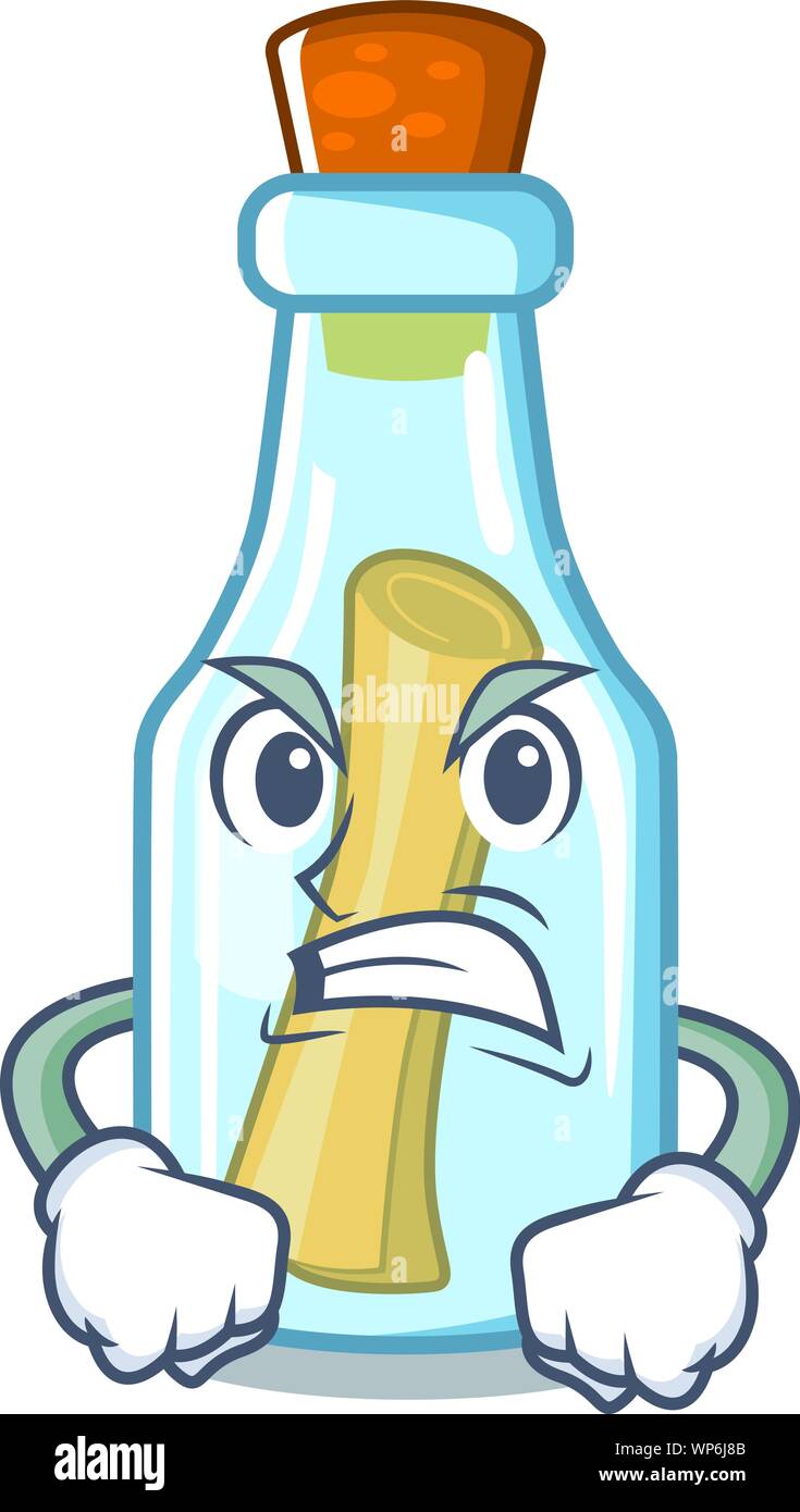 Arrabbiato messaggio in bottiglia su un carattere Illustrazione Vettoriale