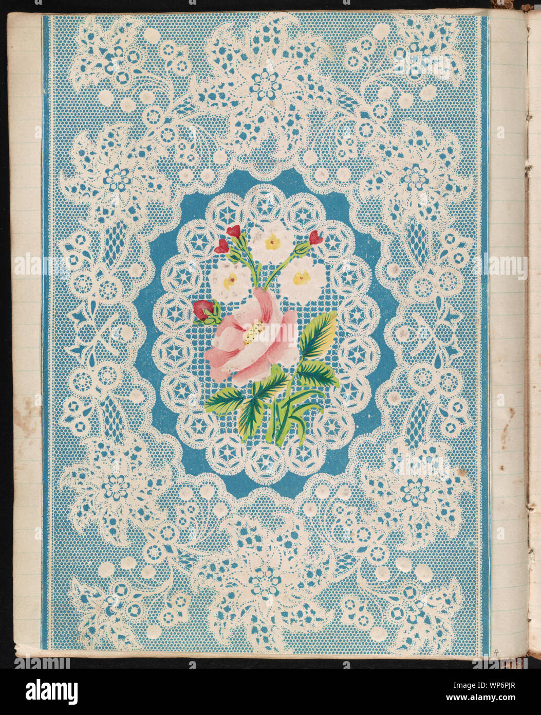 Modello di pizzo con fiori Foto Stock